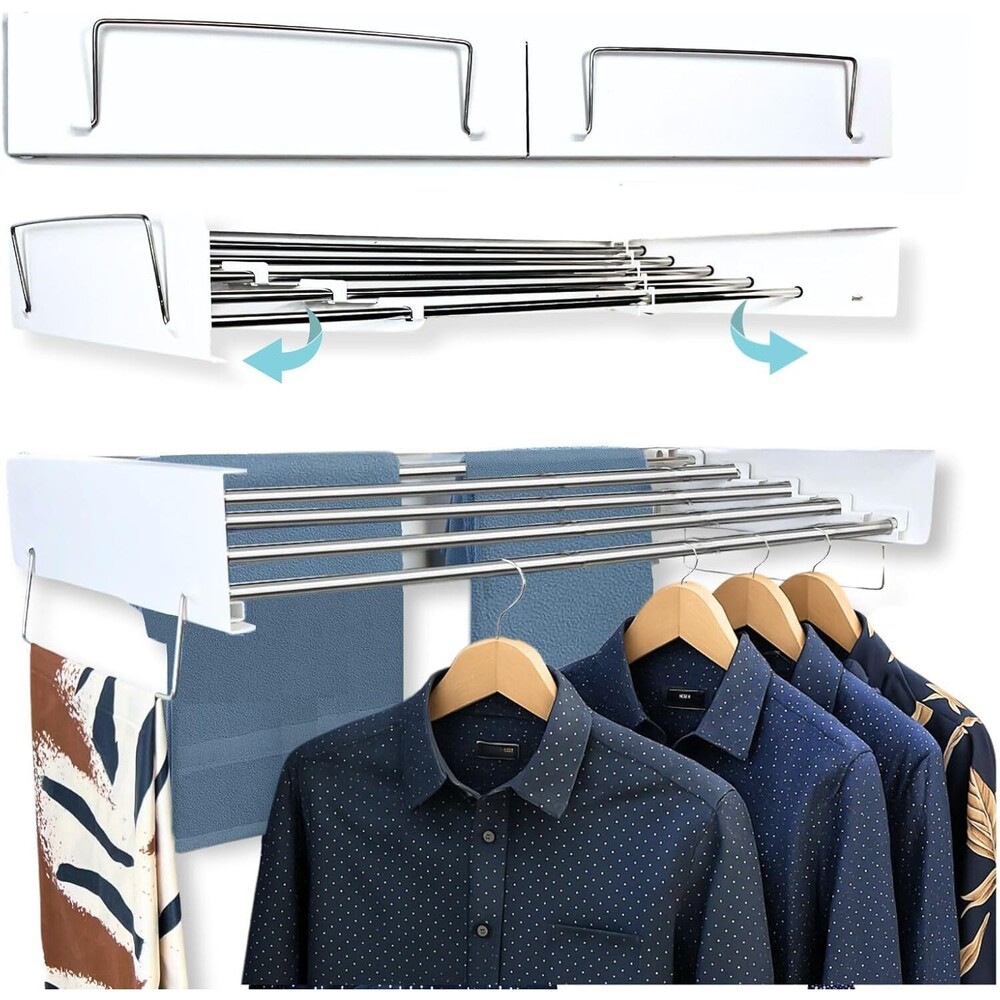 YellowClama Wall Mounted Clothes Drying Rack